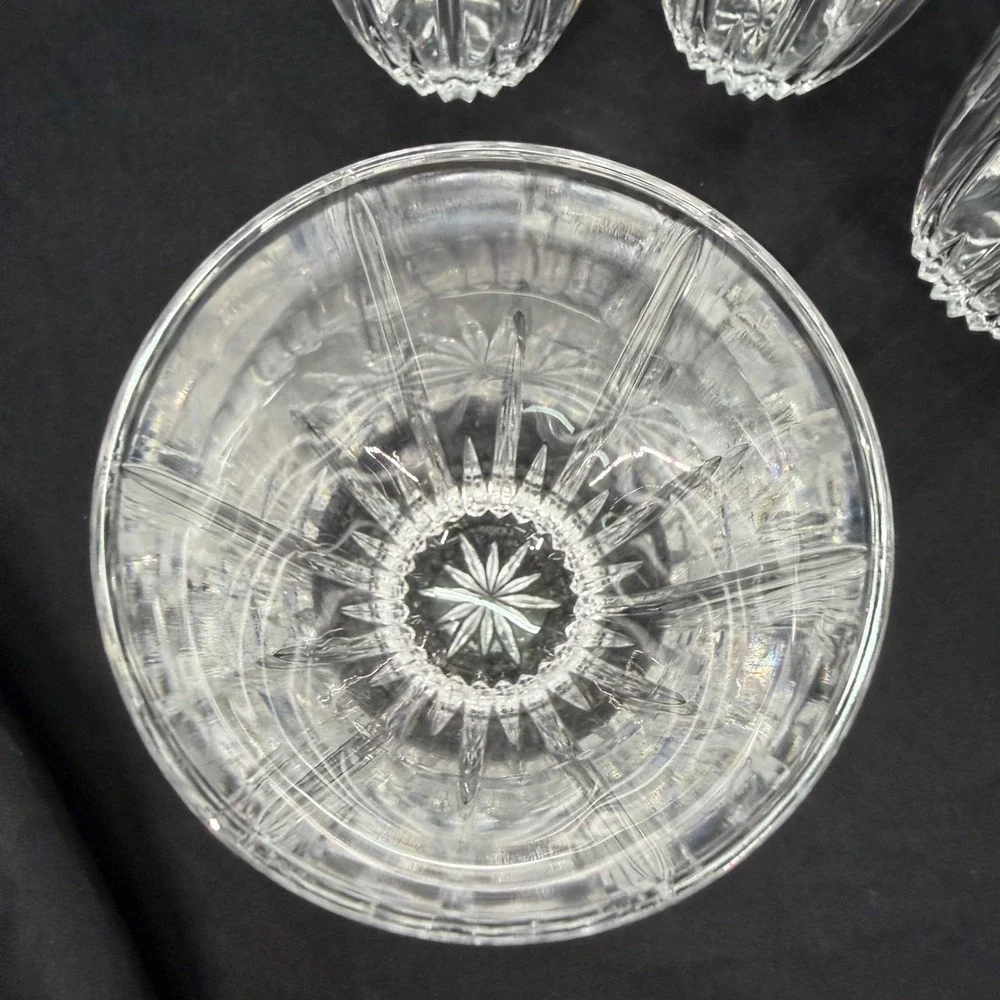 Lenox Westchester Crystal Highball Glasses Set of 4 Vertical Cut Tumblers 5.75in